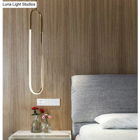 Modern Iron U Style Gold Pendant Lights Energy Saving Tube Lustre Luminaire Suspension Light