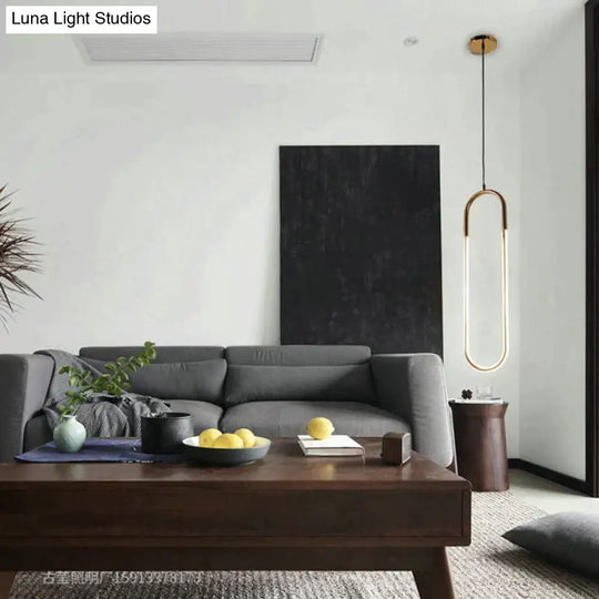 Modern Iron U Style Gold Pendant Lights Energy Saving Tube Lustre Luminaire Suspension Light