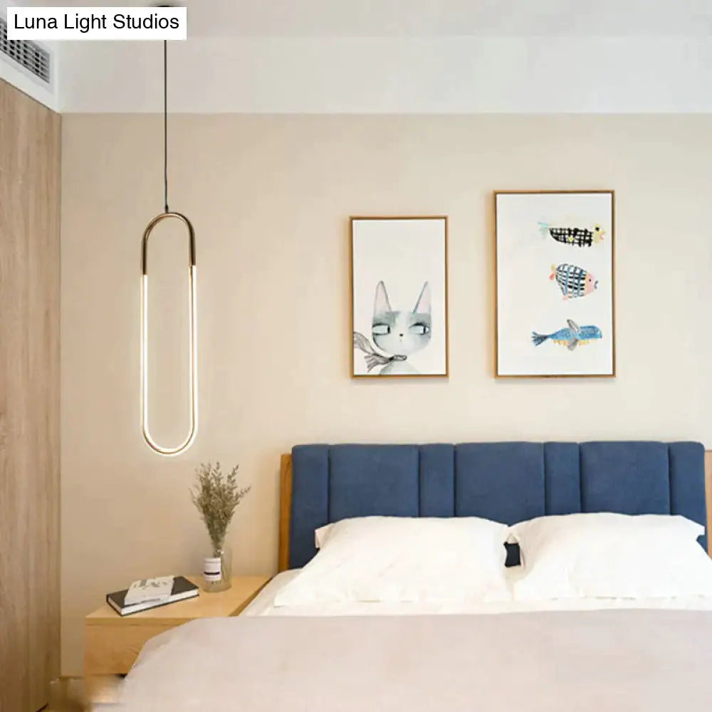 Modern Iron U Style Gold Pendant Lights Energy Saving Tube Lustre Luminaire Suspension Light