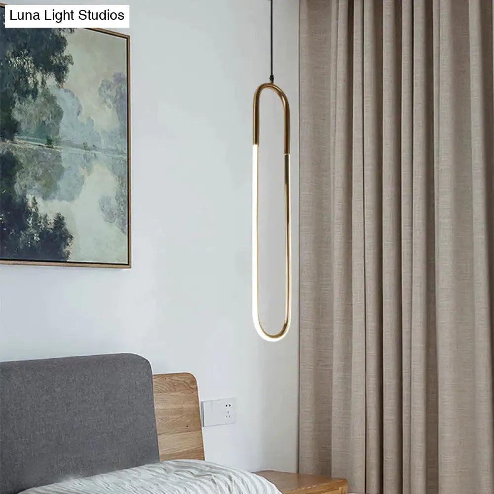 Modern Iron U Style Gold Pendant Lights Energy Saving Tube Lustre Luminaire Suspension Light