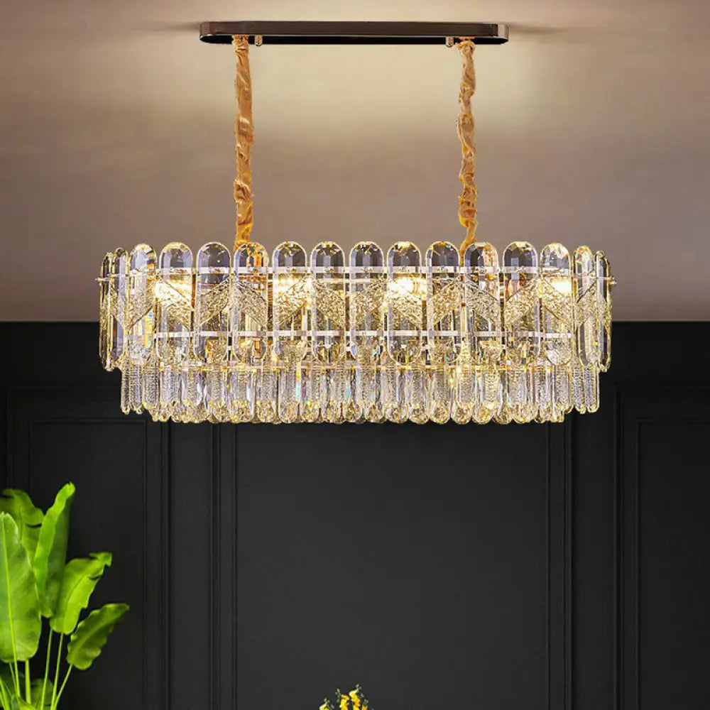 Modern K9 Crystal Hanging Lamp: Sleek Suspension Light Fixture For Bedrooms Clear / 31.5’