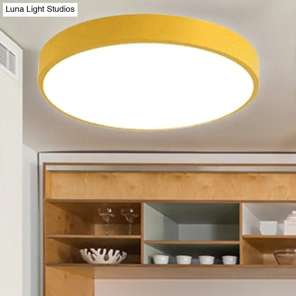 Modern Kids Bedroom Ceiling Light: Acrylic Round Flush Mount