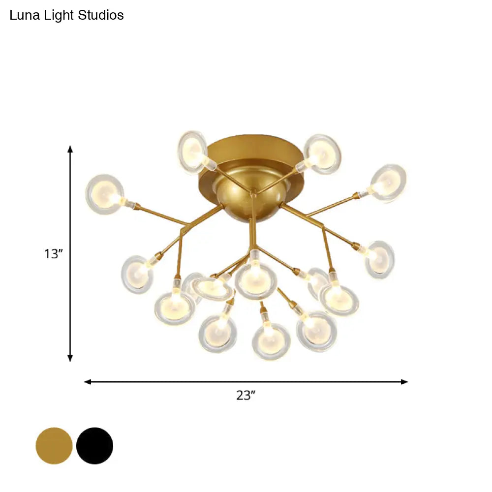 Modern Leaf-Shaped Led Ceiling Lamp For Bedroom - Acrylic Flush Mount