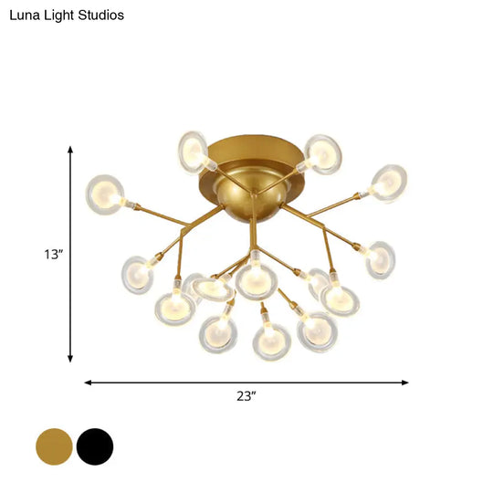 Modern Leaf-Shaped Led Ceiling Lamp For Bedroom - Acrylic Flush Mount