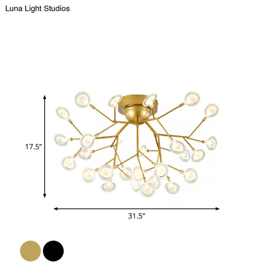 Modern Leaf-Shaped Led Ceiling Lamp For Bedroom - Acrylic Flush Mount