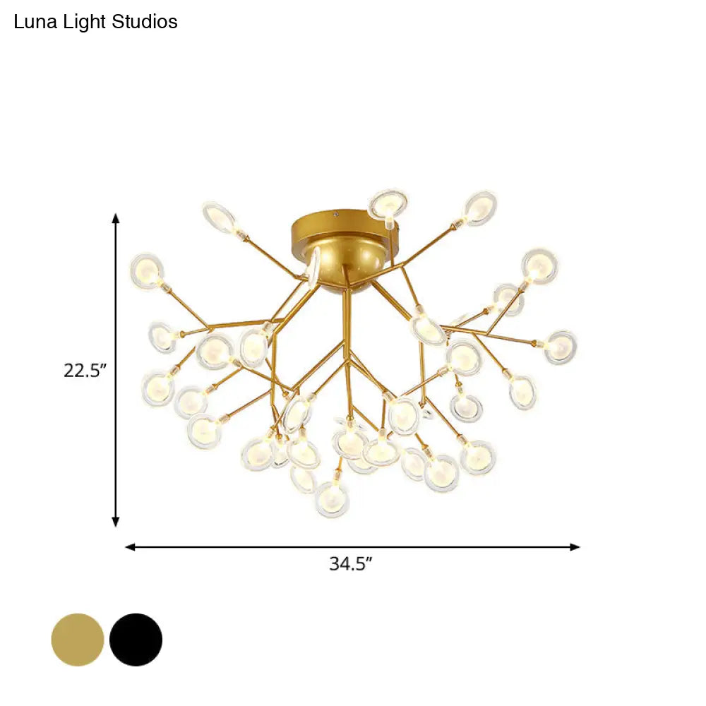 Modern Leaf-Shaped Led Ceiling Lamp For Bedroom - Acrylic Flush Mount