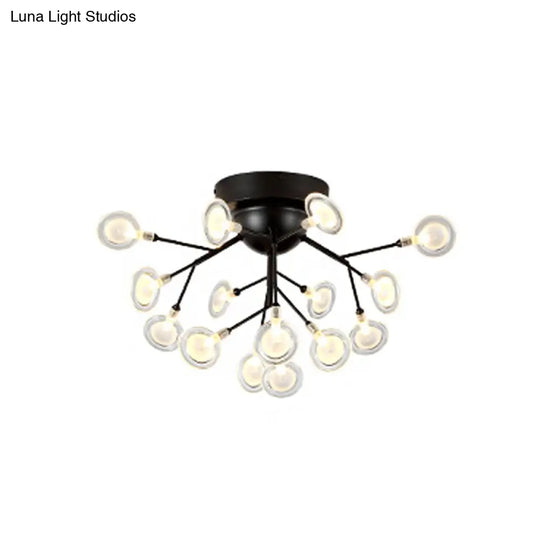 Modern Leaf-Shaped Led Ceiling Lamp For Bedroom - Acrylic Flush Mount