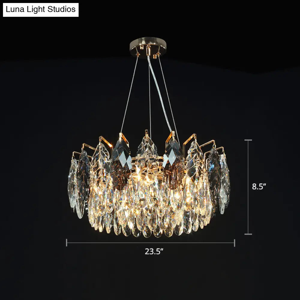 Modern 8-Head Crystal Pendant Chandelier For Restaurants Clear / 23.5