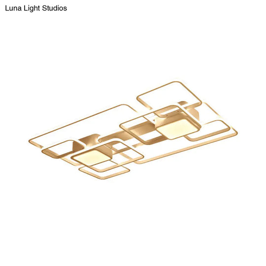 Modern Led Acrylic Ceiling Light - Square And Block Design 18’/21.5’/25.5’ Wide Flush Mount