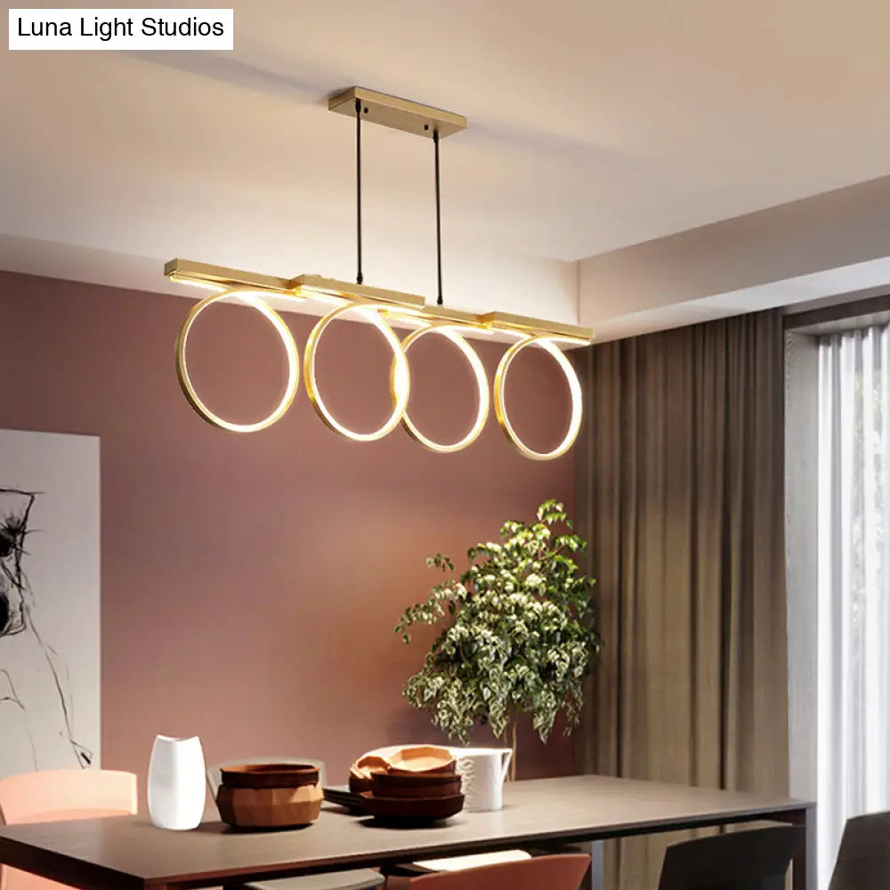 Modern Led Acrylic Chandelier Pendant - Black/Gold Ceiling Lamp Kit With Color-Changing Light