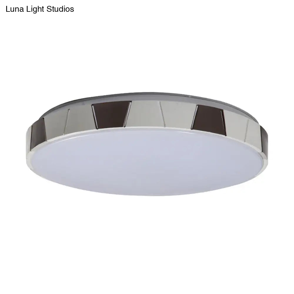 Modern Led Acrylic Circle Ceiling Lamp - White Flush Mount Light Fixture In Multiple Tones /