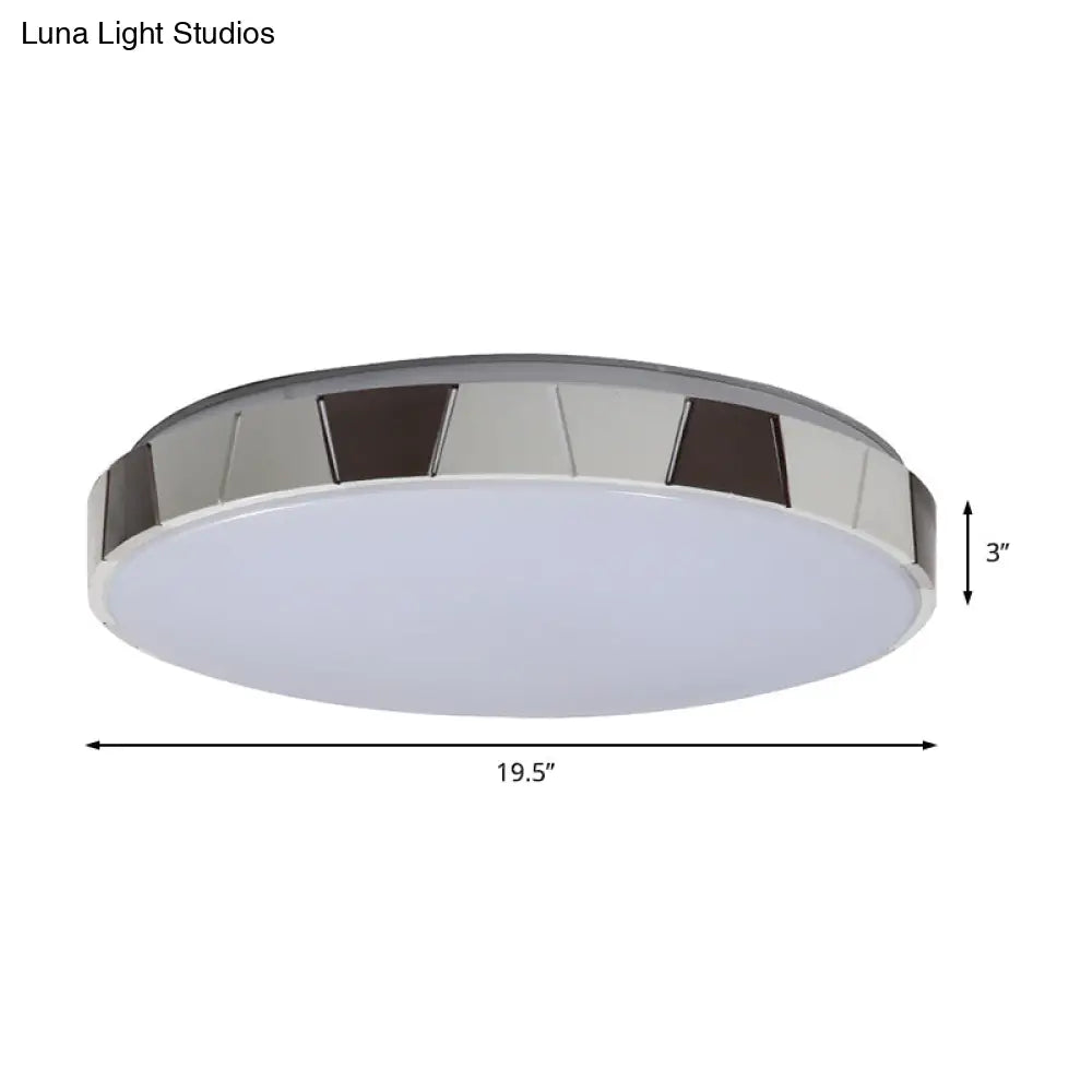 Modern Led Acrylic Circle Ceiling Lamp - White Flush Mount Light Fixture In Multiple Tones