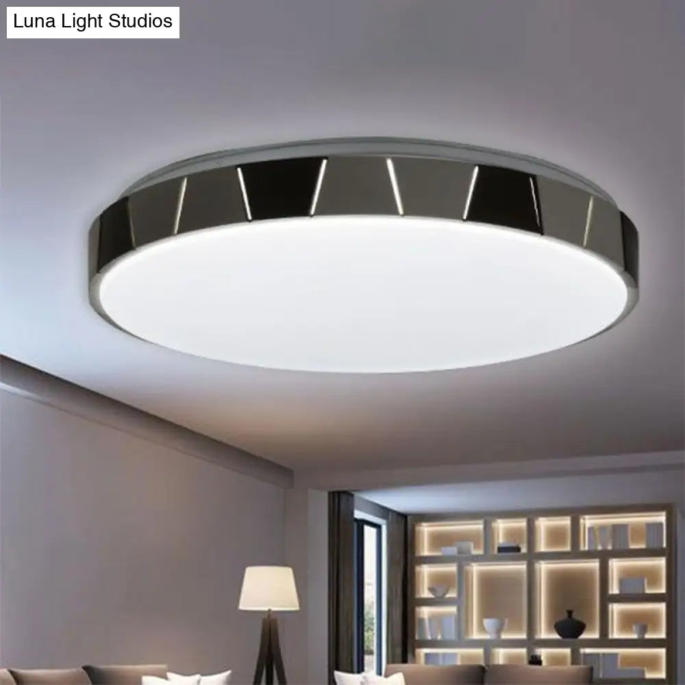 Modern Led Acrylic Circle Ceiling Lamp - White Flush Mount Light Fixture In Multiple Tones