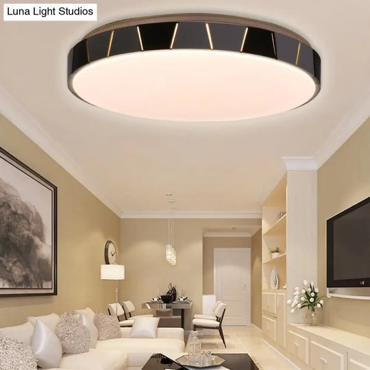 Modern Led Acrylic Circle Ceiling Lamp - White Flush Mount Light Fixture In Multiple Tones / Warm