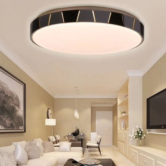 Modern Led Acrylic Circle Ceiling Lamp - White Flush Mount Light Fixture In Multiple Tones / Warm
