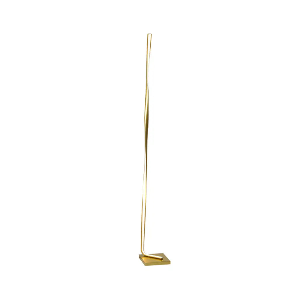 Modern Led Acrylic Floor Lamp For Study Room - Column Stand Up Lighting In Black/White/Gold With