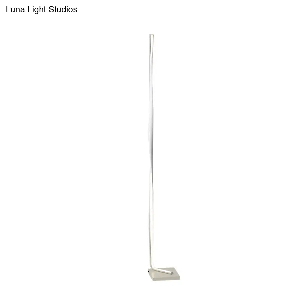 Modern Led Acrylic Floor Lamp For Study Room - Column Stand Up Lighting In Black/White/Gold With