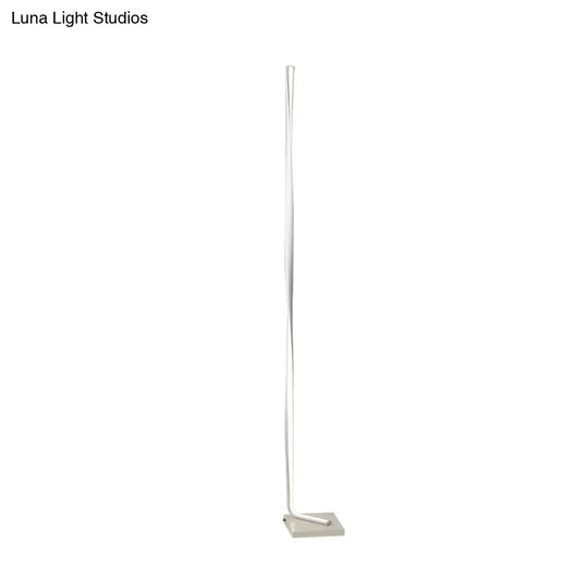 Modern Led Acrylic Floor Lamp For Study Room - Column Stand Up Lighting In Black/White/Gold With