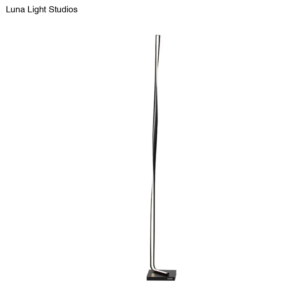 Modern Led Acrylic Floor Lamp For Study Room - Column Stand Up Lighting In Black/White/Gold With