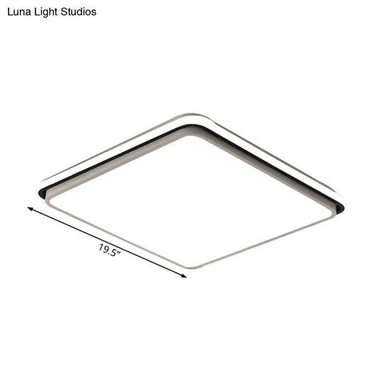 Modern Led Acrylic Flush Mount Ceiling Light - 16’/19.5’/35.5’ Wide Black & White