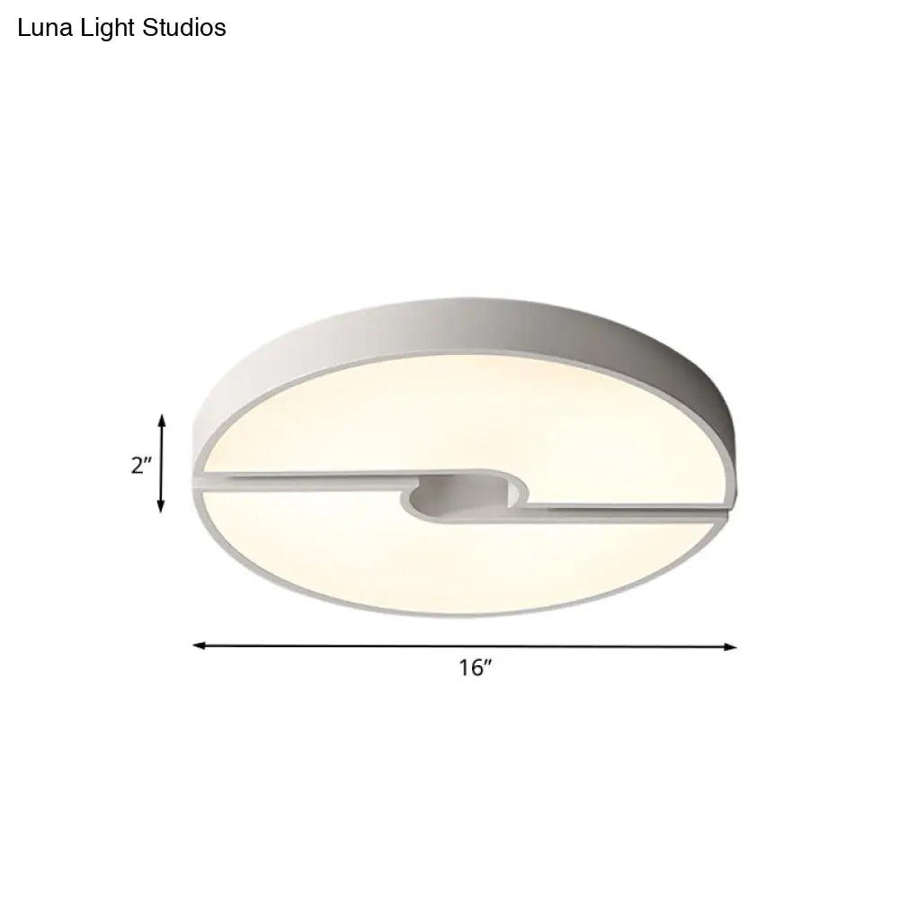 Modern Led Acrylic Flushmount Ceiling Light - White 16-23.5 Inch Width Options