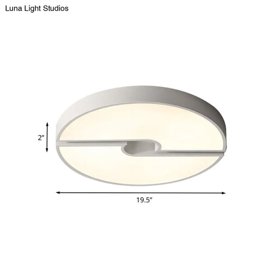 Modern Led Acrylic Flushmount Ceiling Light - White 16-23.5 Inch Width Options