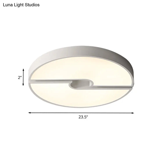 Modern Led Acrylic Flushmount Ceiling Light - White 16-23.5 Inch Width Options