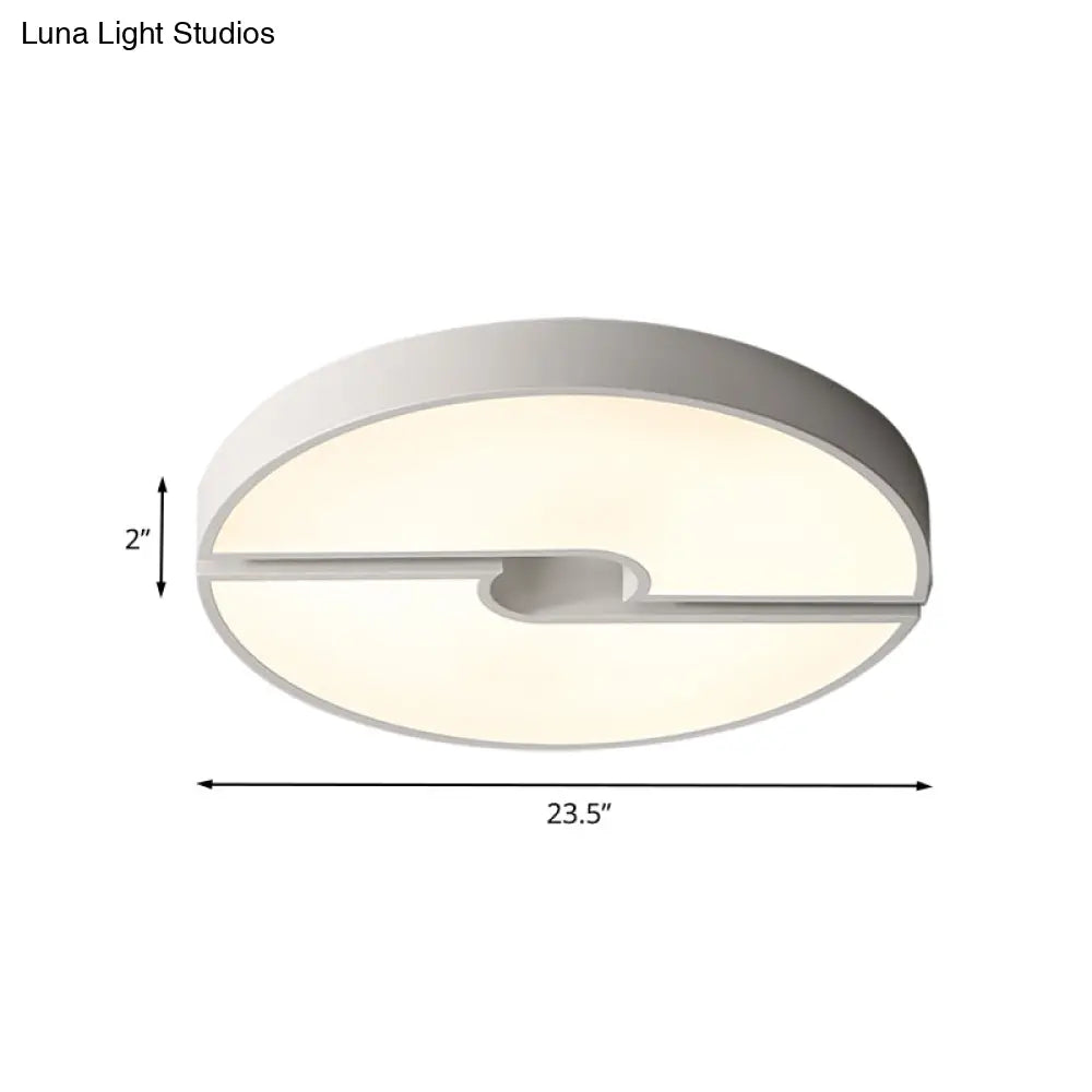 Modern Led Acrylic Flushmount Ceiling Light - White 16 - 23.5 Inch Width Options