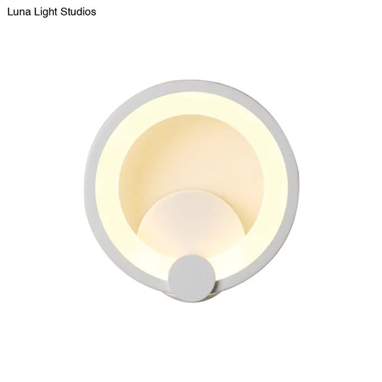 Modern Led Acrylic Sconce Light - 7.5/10 Diameter White Wall Lamp In Warm/White