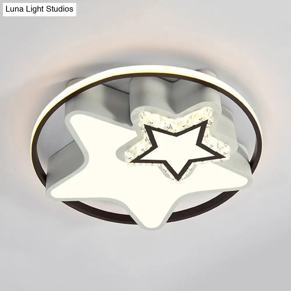 Modern Led Acrylic Star Flushmount Ceiling Light - White Flush Mount For Bedrooms / A