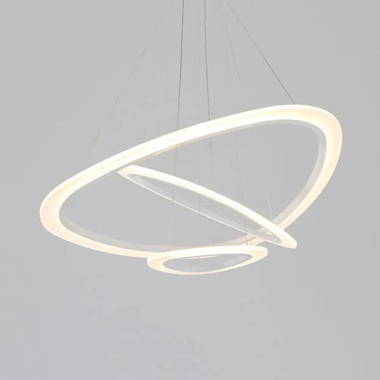 Modern Led Acrylic Triangle Ceiling Pendant Light Fixture - 1/2/3-Heads In Warm/White 3 / White Warm