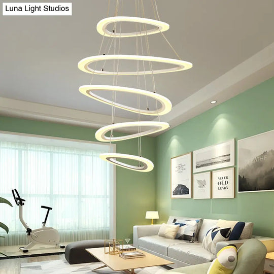 Modern Acrylic Triangle Chandelier - Led Ceiling Pendant Light In Warm/White 1/2/3-Head Fixture