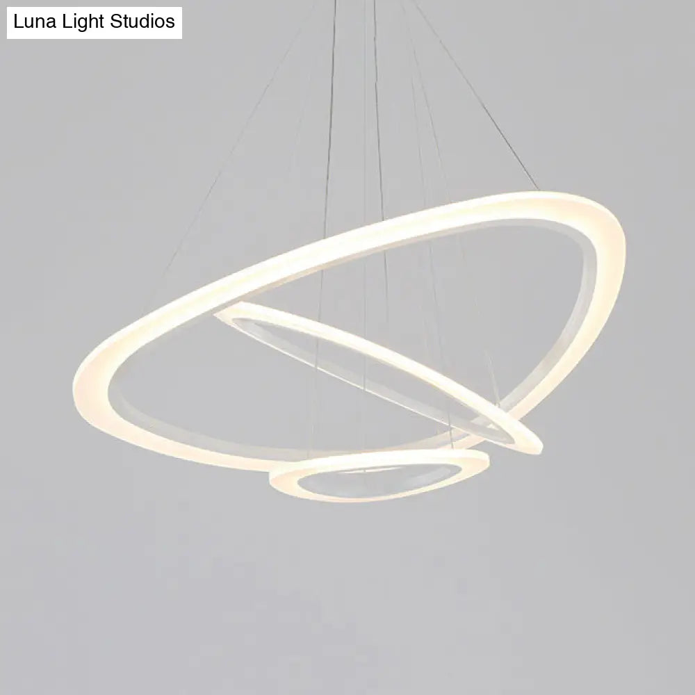 Modern Acrylic Triangle Chandelier - Led Ceiling Pendant Light In Warm/White 1/2/3-Head Fixture 3 /