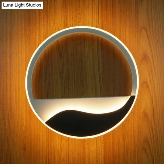 Modern Led Acrylic Wall Sconce: Warm/White Light In White/Black Fixture