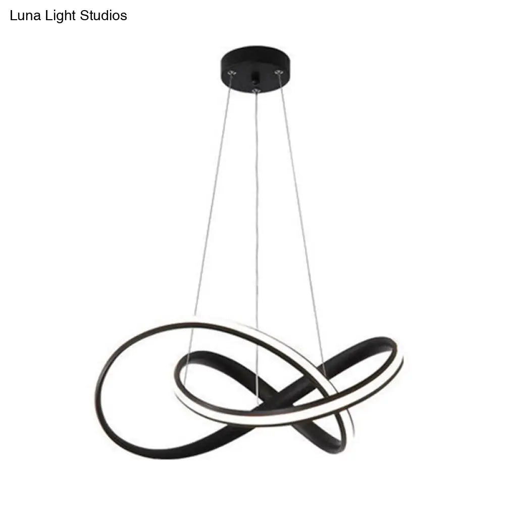 Modern Aluminum Twist Chandelier Led Pendant Light For Living Room