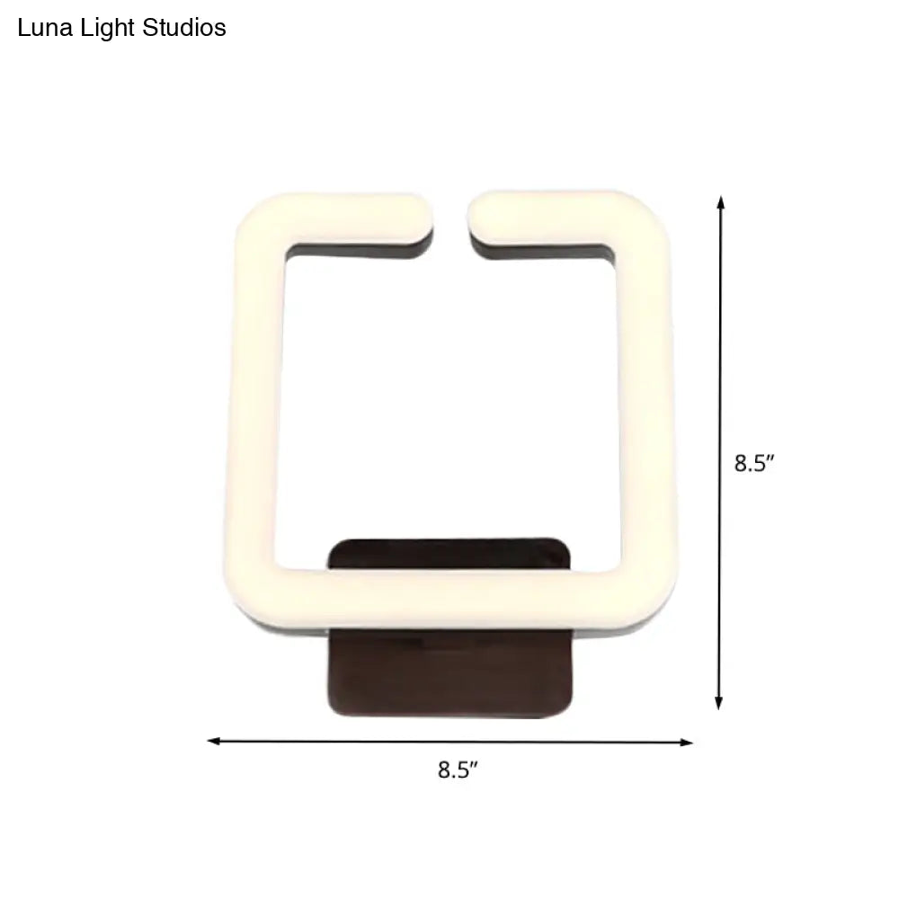 Modern Led Aluminum Wall Sconce In Warm/White/Natural Light - Square Coffee Design