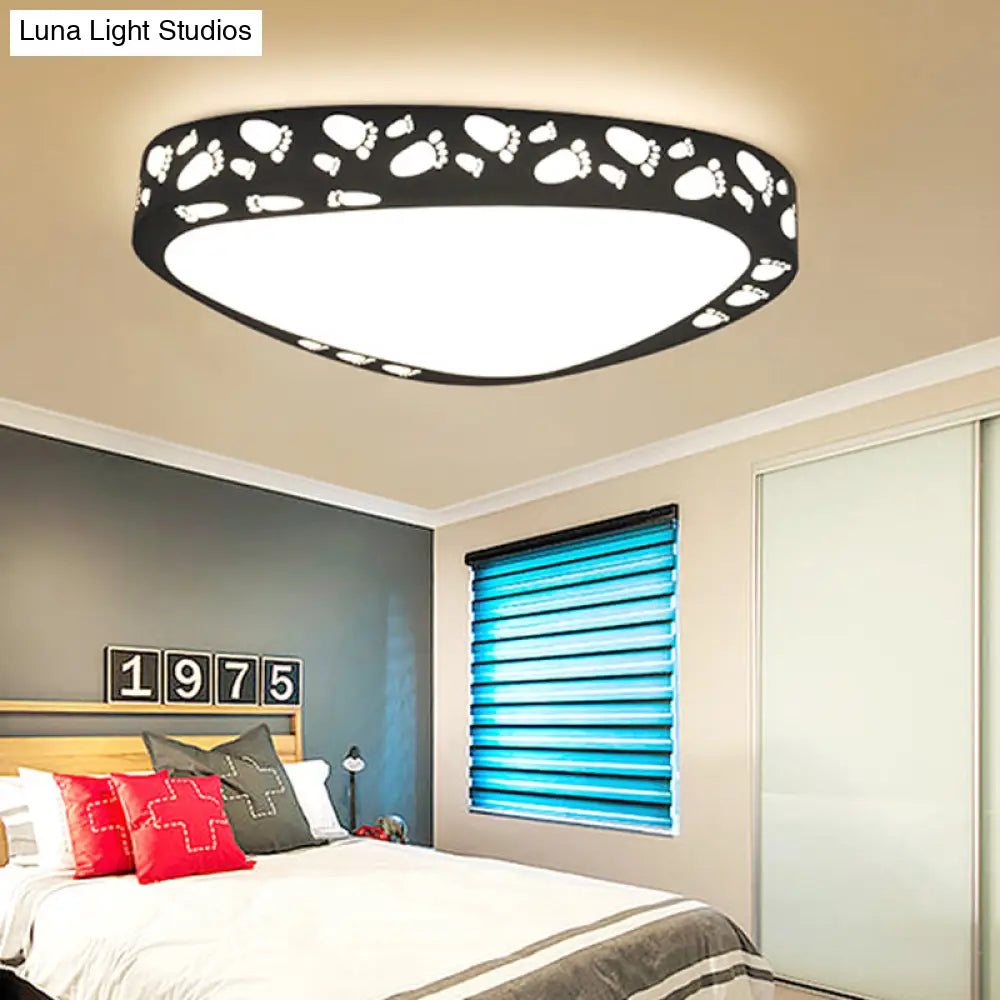 Modern Led Baby Room Ceiling Light - Hollow Triangle Metal Acrylic Fixture