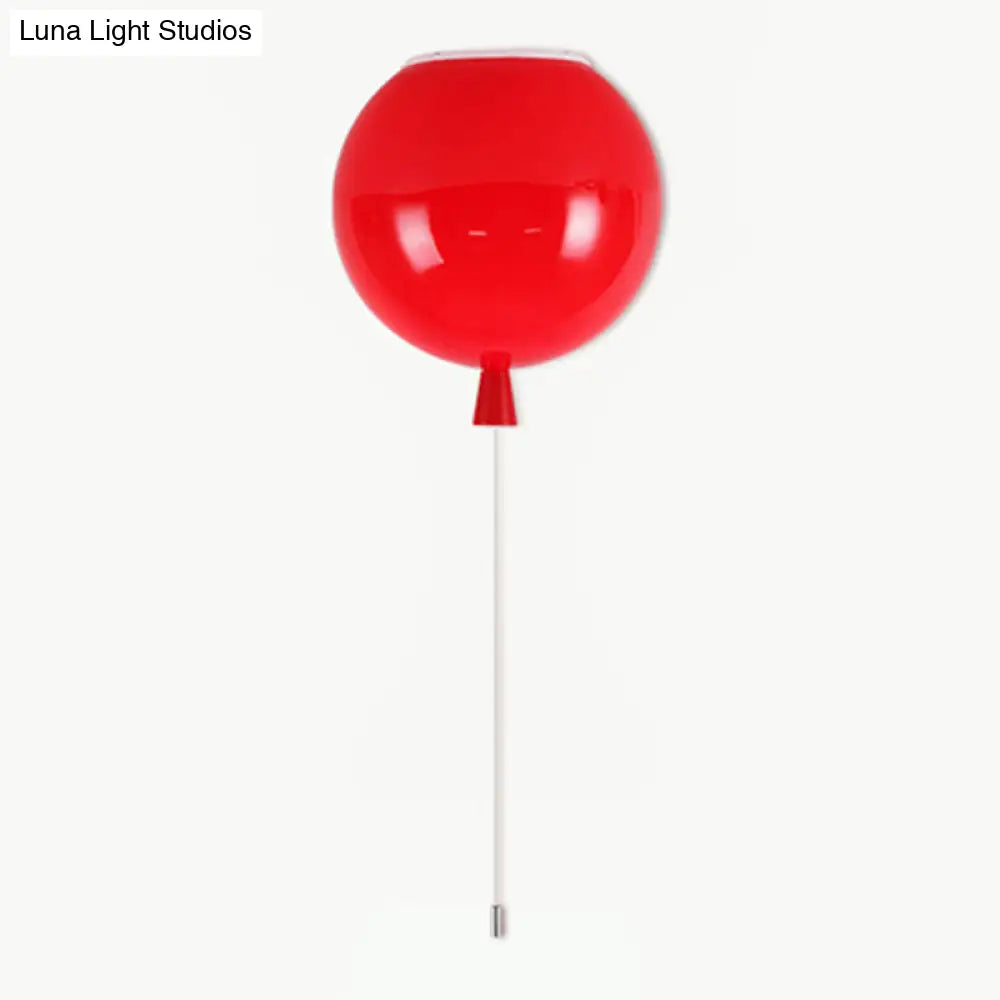 Modern Led Balloon Flush Mount Ceiling Light For Kindergartens Red / 8