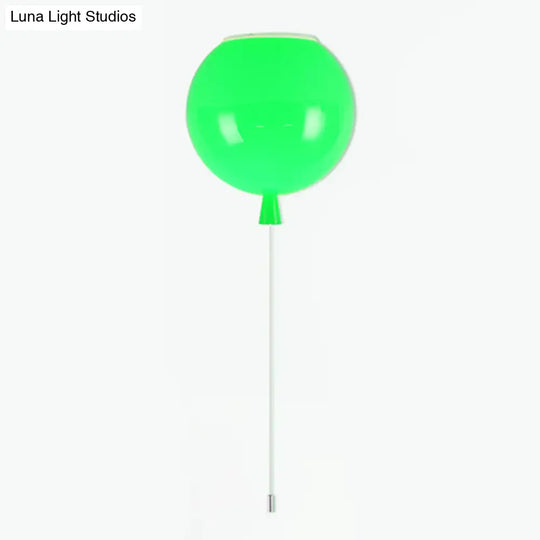 Modern Led Balloon Flush Mount Ceiling Light For Kindergartens Green / 8