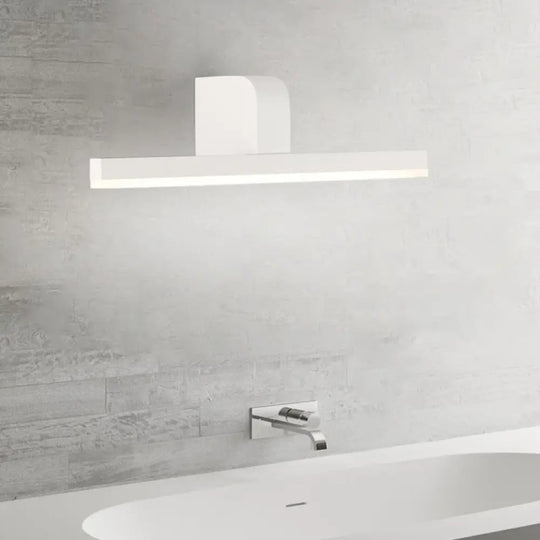 Modern Led Bathroom Vanity Light - Stylish Black/White Wall Lighting With Slender Metal Shade