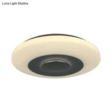Modern Led Bedroom Flush Mount Fixture With Airship Acrylic Shade In Warm/Natural Light - White
