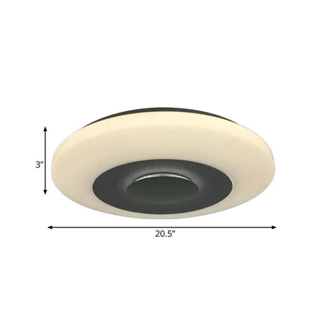 Modern Led Bedroom Flush Mount Fixture With Airship Acrylic Shade In Warm/Natural Light - White