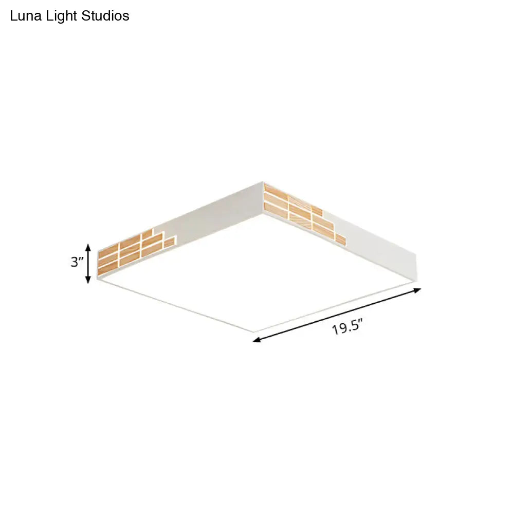 Modern Led Bedroom Flushmount Lighting In White - 16’/19.5’/23.5’ Width