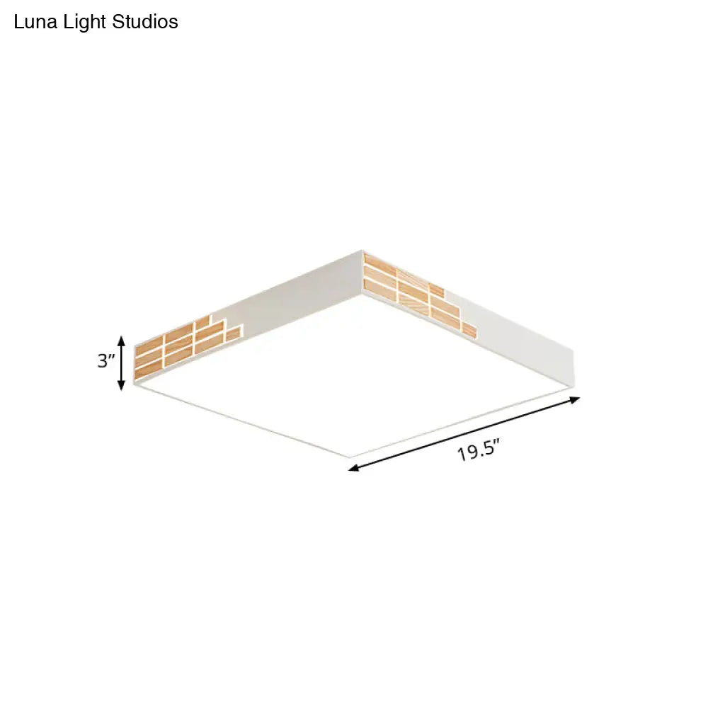 Modern Led Bedroom Flushmount Lighting In White - 16/19.5/23.5 Width