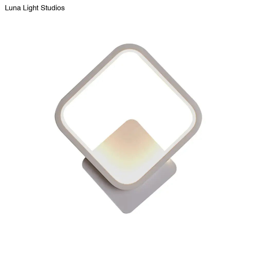 Modern Led Bedside Wall Light - Aluminum Minimalistic Sconce Lighting In Black/White 8/10/12.5 Dia