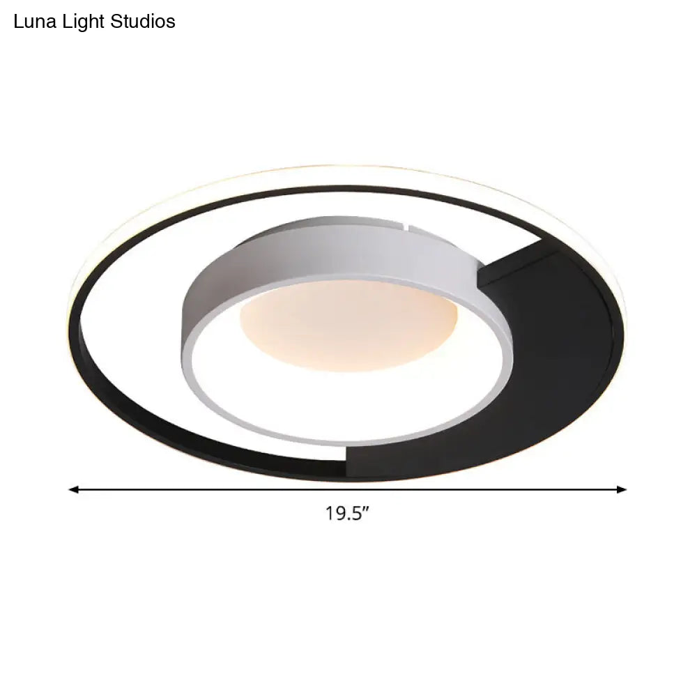 Modern Led Black And White Acrylic Ceiling Mounted Flush Mount Spotlight With Warm/White Light