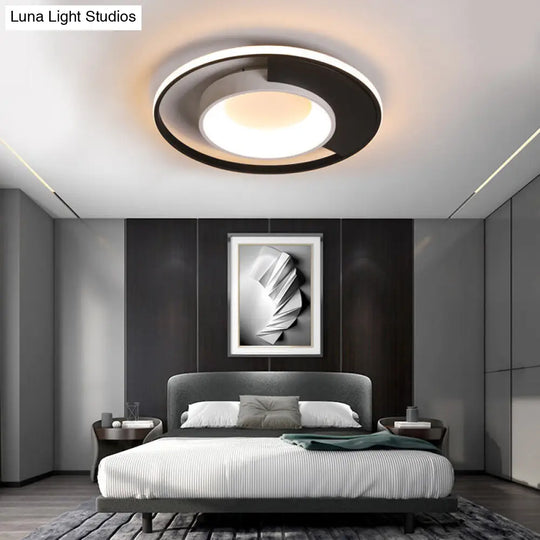 Modern Led Black And White Acrylic Ceiling Mounted Flush Mount Spotlight With Warm/White Light