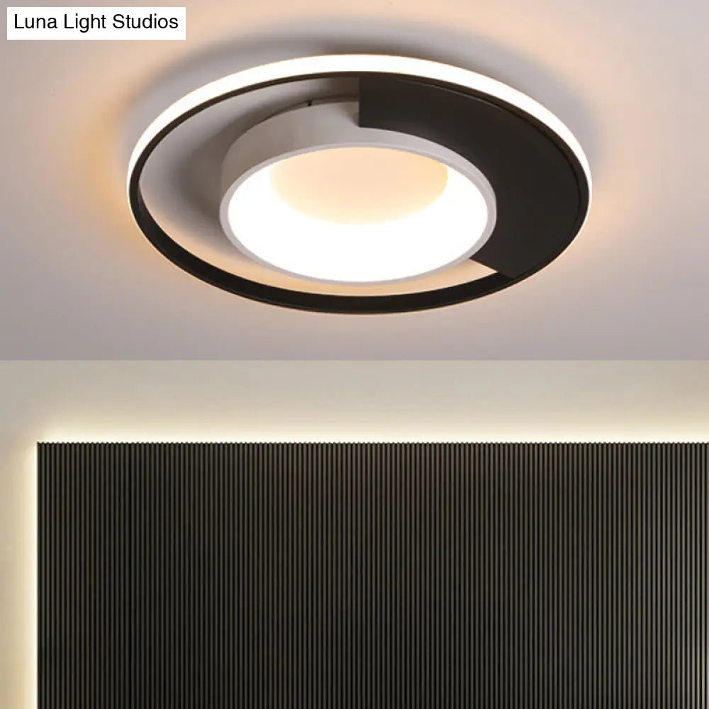 Modern Led Black And White Acrylic Ceiling Mounted Flush Mount Spotlight With Warm/White Light