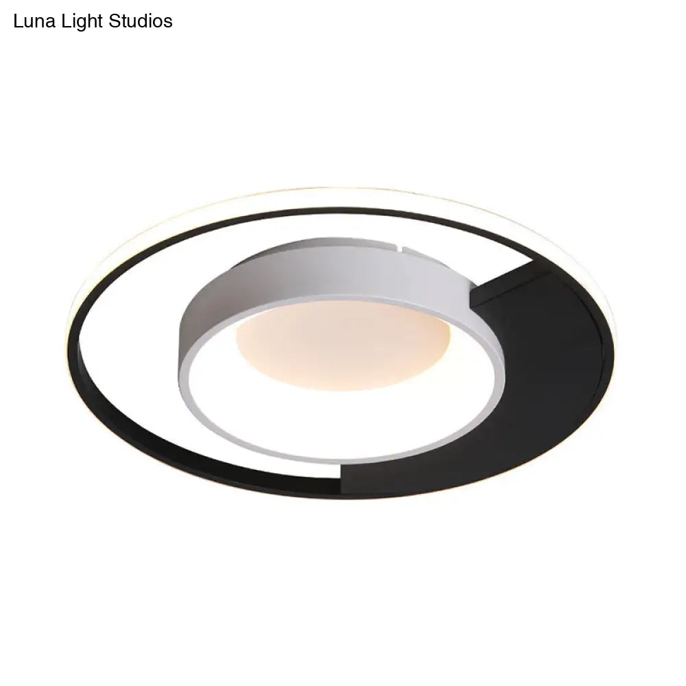 Modern Led Black And White Acrylic Ceiling Mounted Flush Mount Spotlight With Warm/White Light