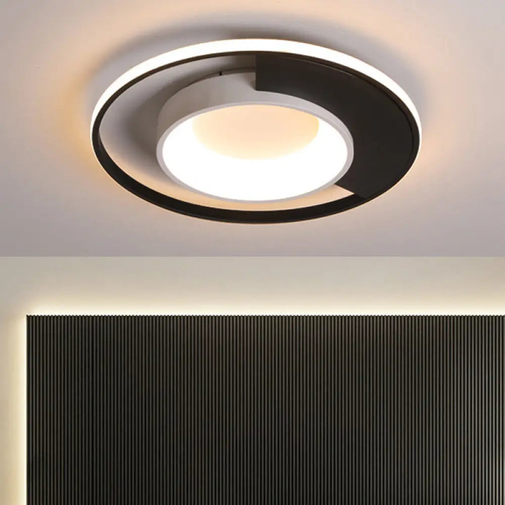 Modern Led Black And White Acrylic Ceiling Mounted Flush Mount Spotlight With Warm/White Light